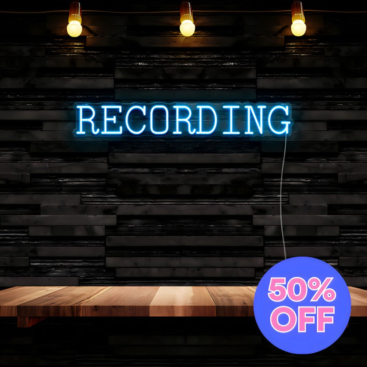50% OFF CUSTOM NEON® Recording light sign