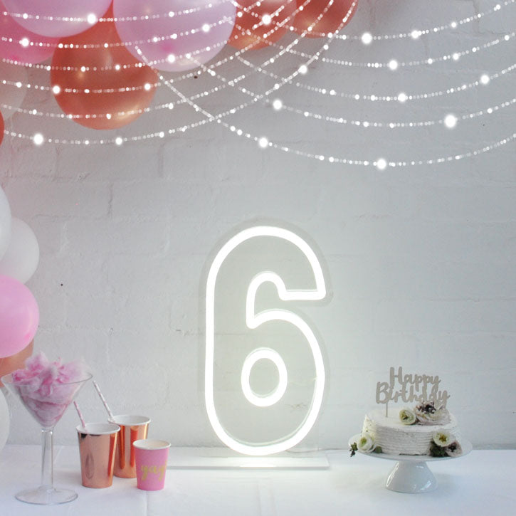 Neon Light for 6th Birthday Party / Anniversary - photo CustomNeon.com