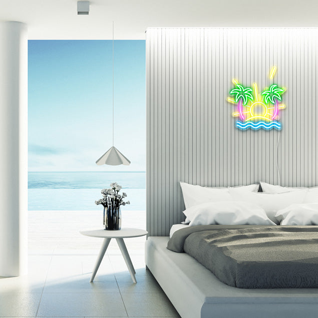 Beach Sunset Light Up Wall Art: pre-designed LED neon art from Custom Neon®