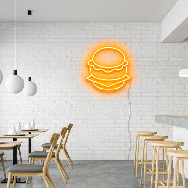 Cheeseburger LED Neon Sign: pre-designed LED neon art from Custom Neon®