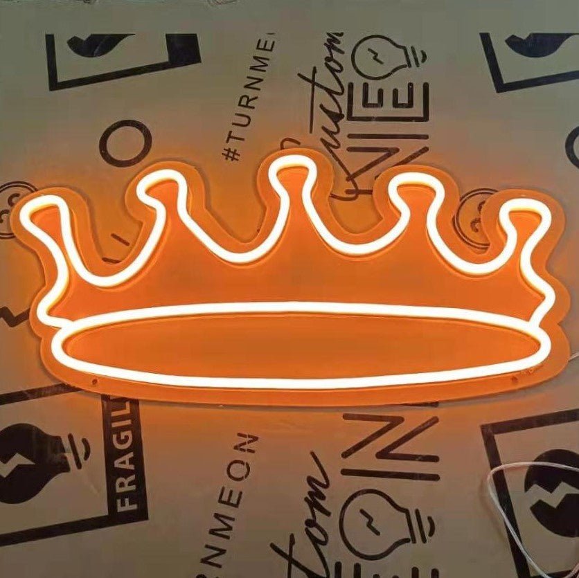 LED neon crown sign shown turned on - made by Custom Neon®