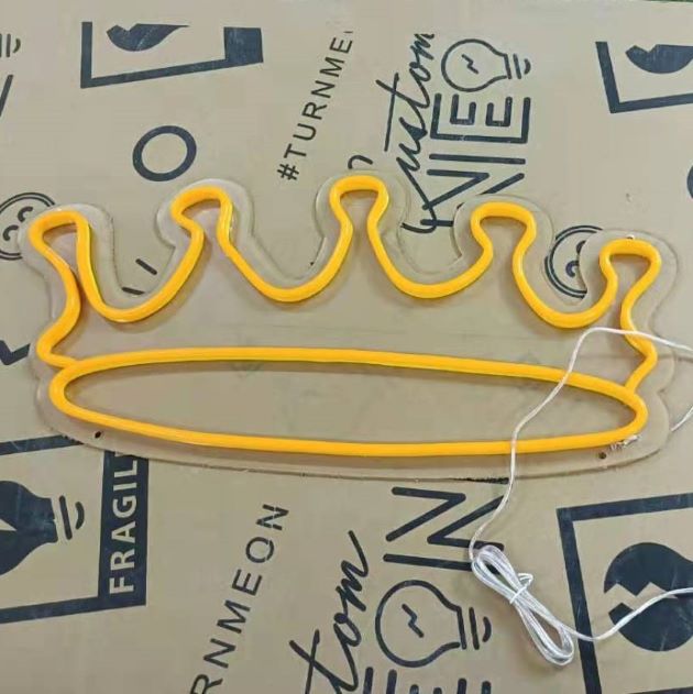 LED neon crown sign shown turned off - made by Custom Neon®