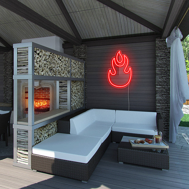 Flaming Fire LED Neon Art: pre-designed LED neon art from Custom Neon®