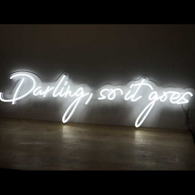 Beautiful cursive neon word sign * Darling