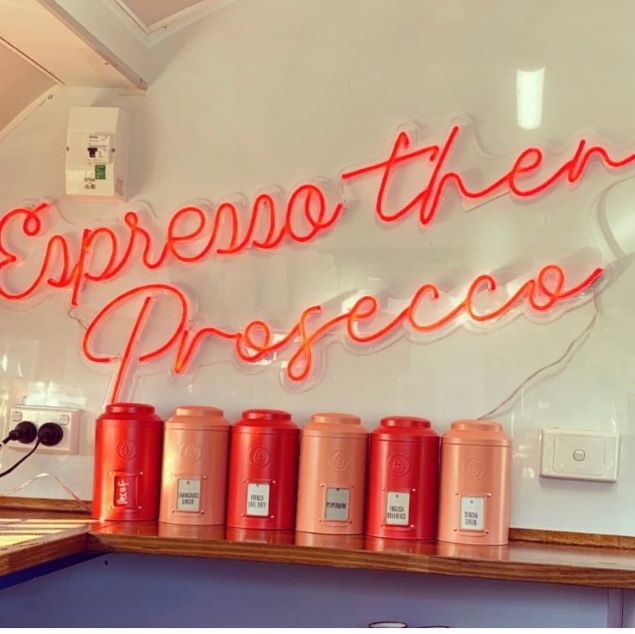 Espresso Then Prosecco red light sign by CUSTOM NEON®