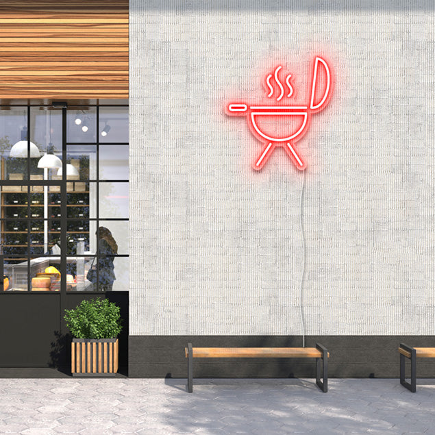 Faux Neon BBQ Grill Sign: pre-designed LED neon art from Custom Neon®