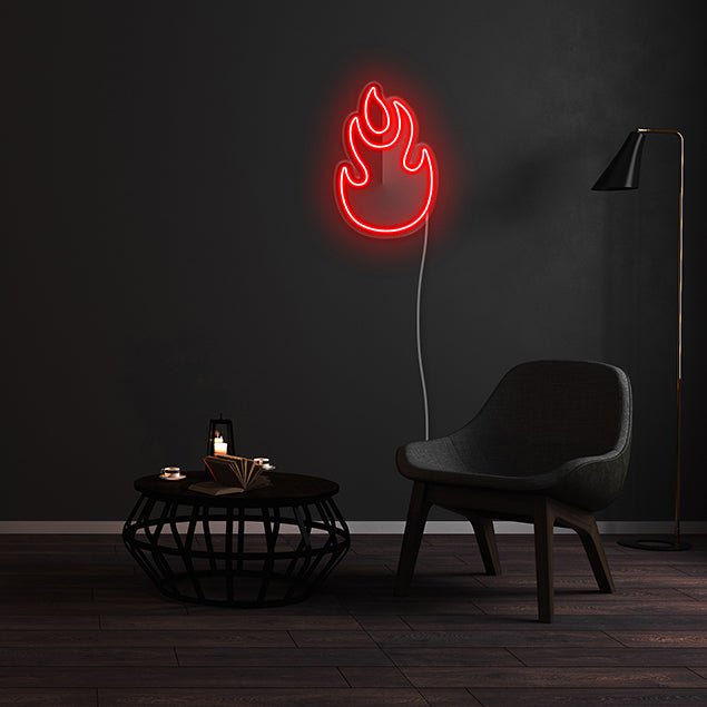 Flaming Fire LED Neon Art: pre-designed LED neon art from Custom Neon®