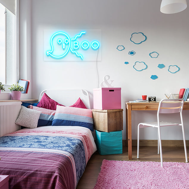 Cute Ghost Neon Light: pre-designed LED neon art from Custom Neon®