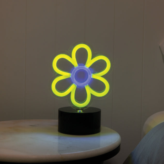 Flower Power Neon Look Desk Light from Custom Neon