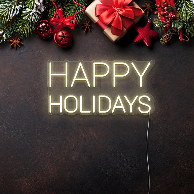 Happy Holidays Neon Lights