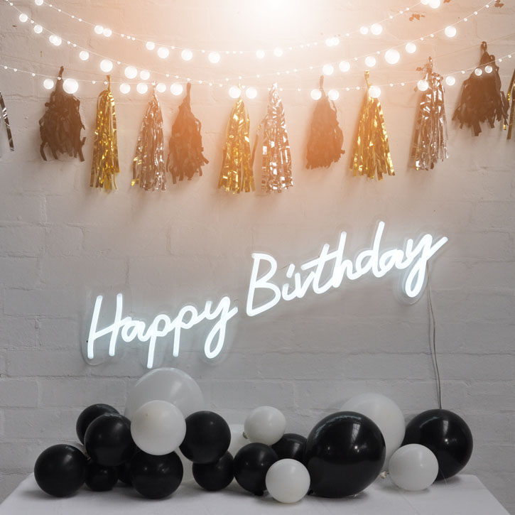 portable neon sign in modern cursive font