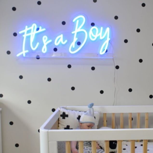 It's a Boy faux neon sign shown as nursery room decor
- from Custom Neon®