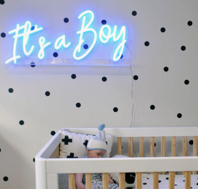 * It's a Boy * Blue Neon Sign for Baby Shower or Baby Boy Room Decor
- photo from CustomNeon.com
