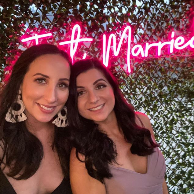 Just Married Lights on wedding photo backdrop - from Custom Neon™