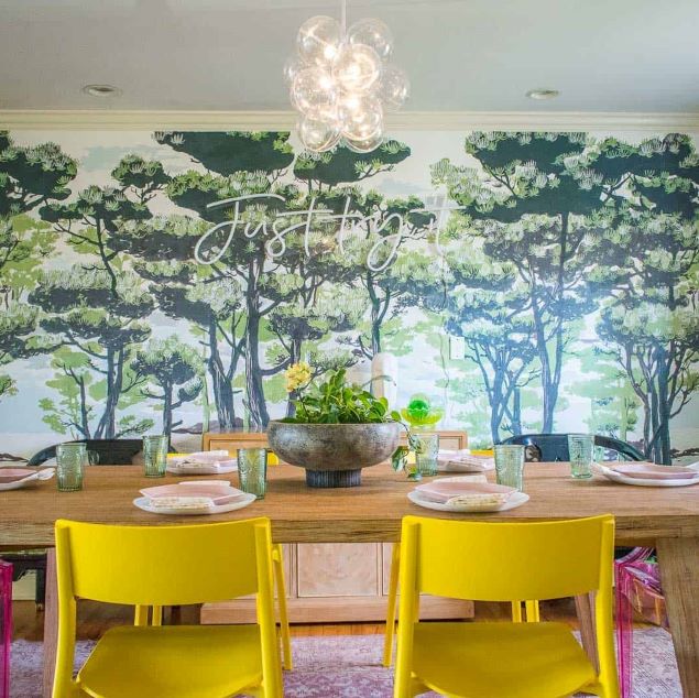 Just try it LED neon wall sign from Custom Neon® shown in a dining room