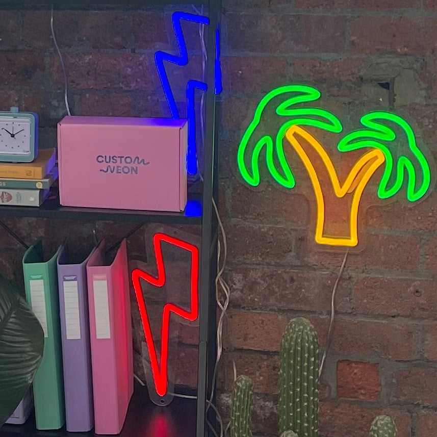 Red and blue LED neon lightning bolt from Custom Neon®