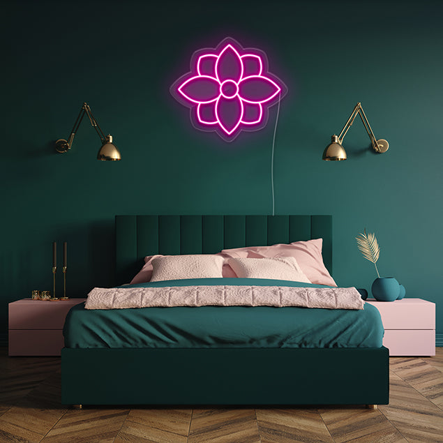 Lotus Flower Neon Sign pre-designed light-up wall art from Custom Neon®