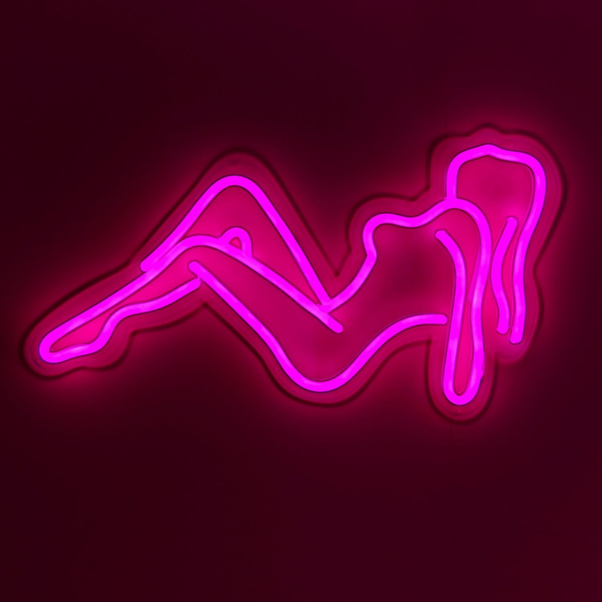LED neon artwork of female silhouette - made by Custom Neon®