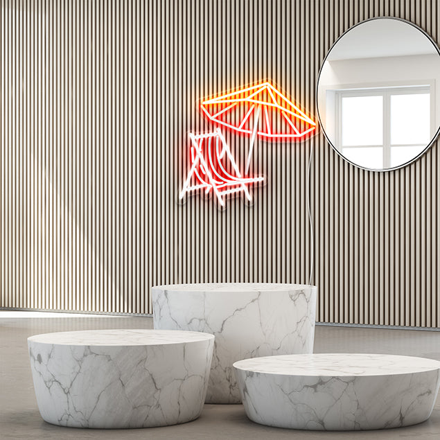 At the Beach Neon Sign: pre-designed LED neon art from Custom Neon®