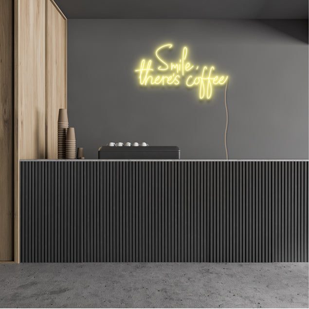 There's Coffee LED Neon Sign in warm white - from Custom Neon