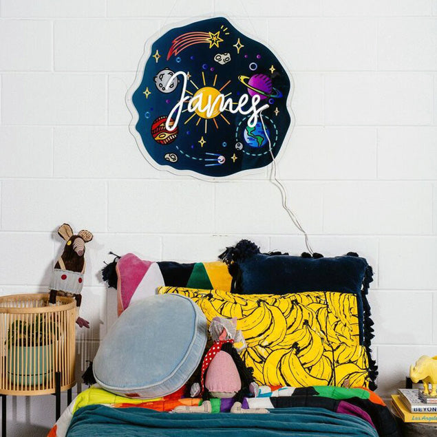 Outer Space LED Neon Name Sign for Kids Room - LED from CustomNeon.com