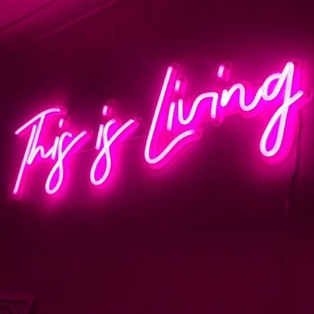 This is Living pink light sign by CUSTOM NEON®