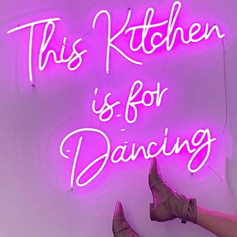 This Kitchen is for Dancing pink light sign @thekingsnewcastle by Custom Neon