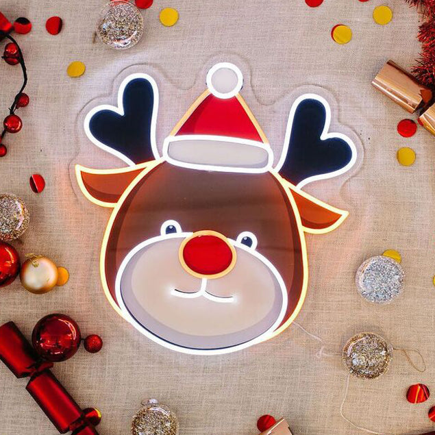 UV printed LED reindeer Xmas light up decoration from CustomNeon.com
