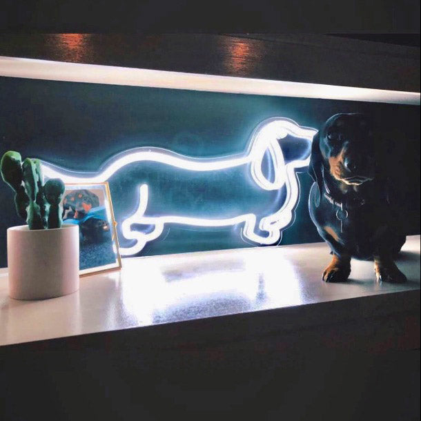 Dachshund / Hot Dog Neon Art - photo from CustomNeon.com