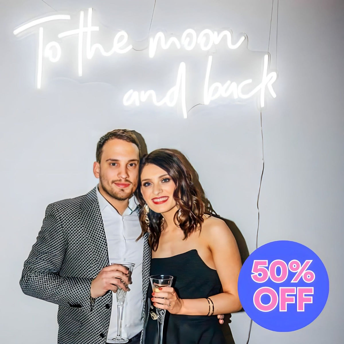  shown as a wedding backdrop - photo from CustomNeon.com