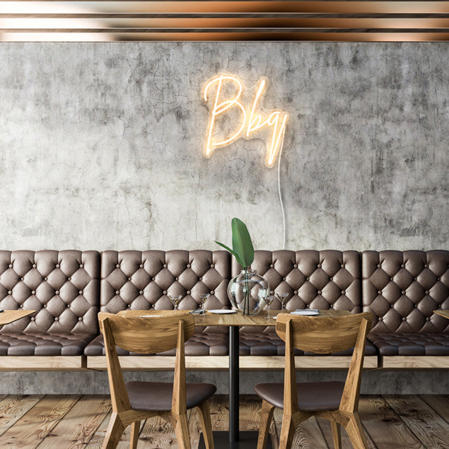 Modern BBQ Light Sign pre-designed light-up wall art from Custom Neon®