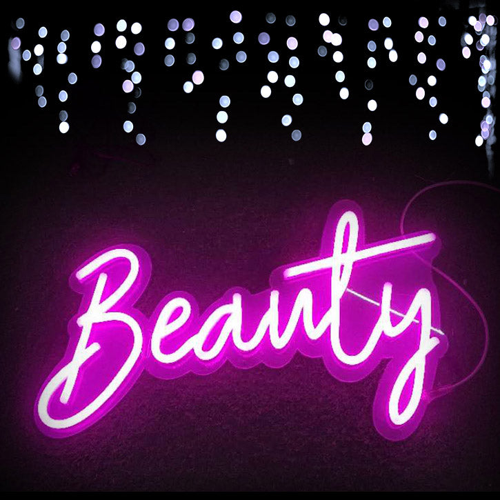 Beauty Light Sign in pink from Custom Neon
