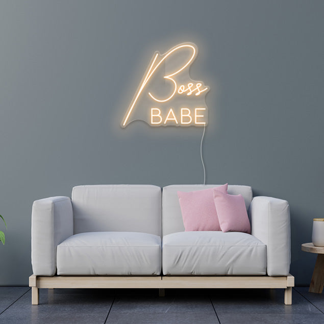 Empowering Boss Babe Sign pre-designed light-up wall art from Custom Neon®