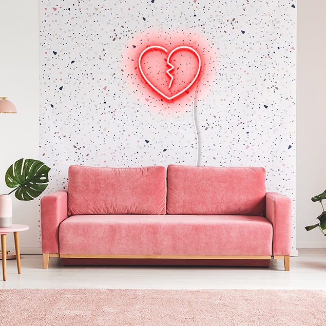 Broken Heart Neon Wall Art: pre-designed LED neon art from Custom Neon®