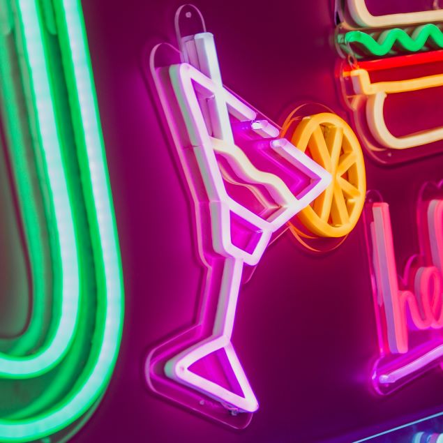 Sipping Cocktails Mini Neon Sign from Custom Neon

