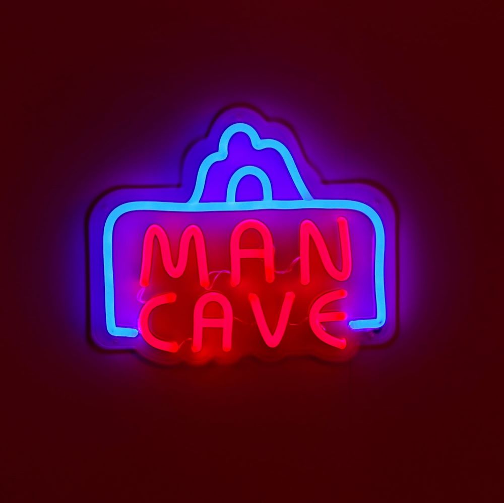 Man Cave Light Up Sign in Blue and Red by CUSTOM NEON®