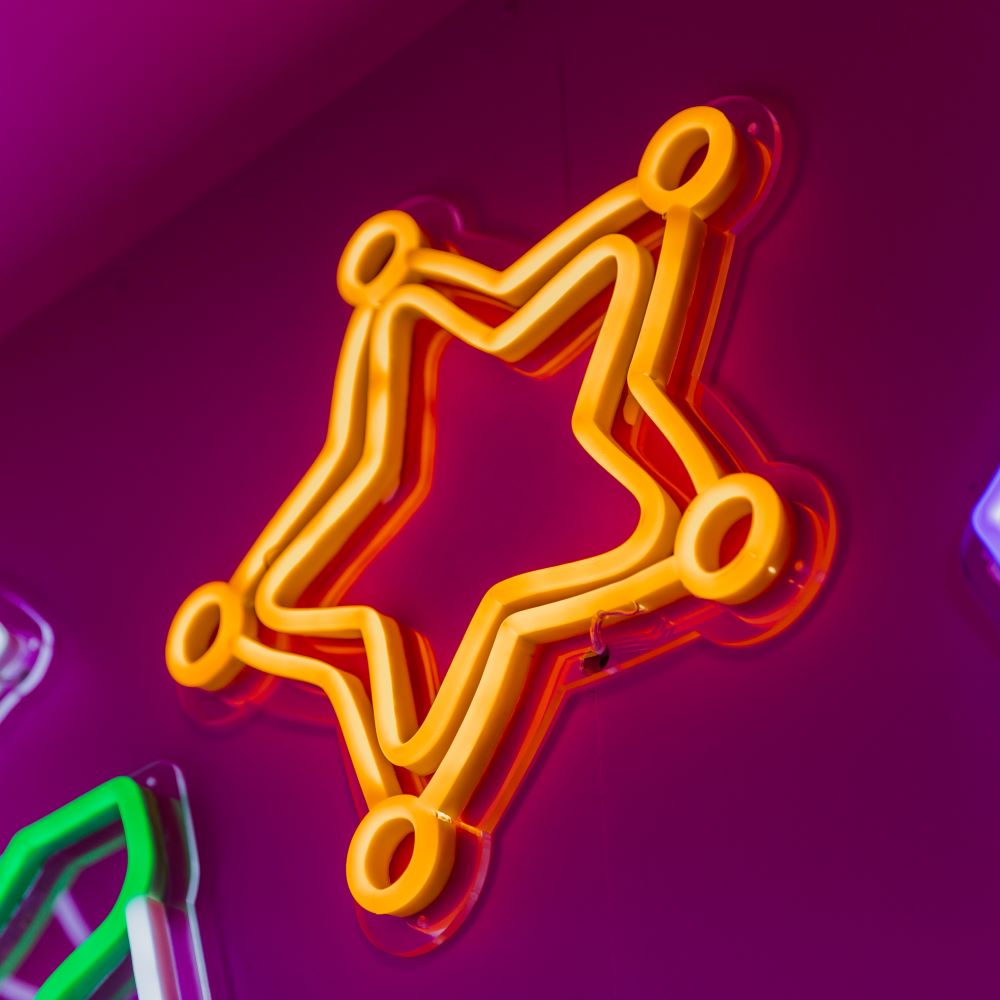 Sheriffs Star Badge Mini Neon Sign from Custom Neon
