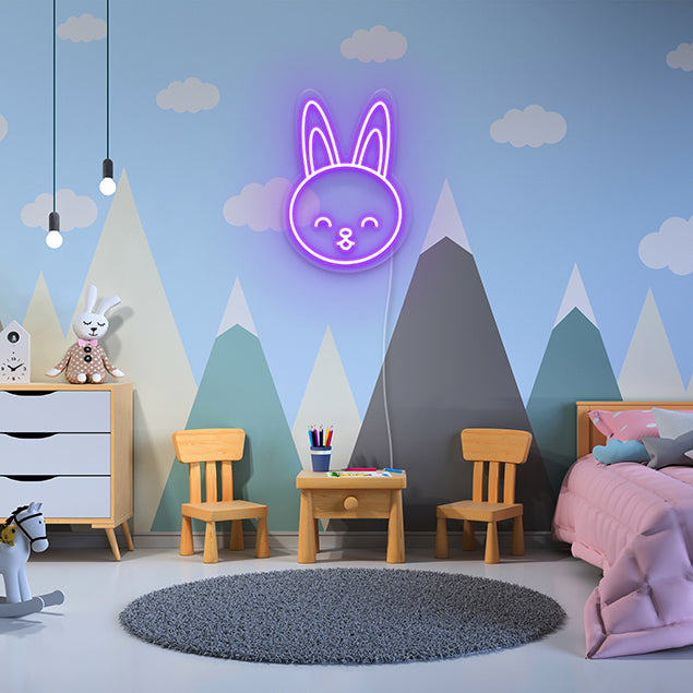 LED Neon Bunny Face