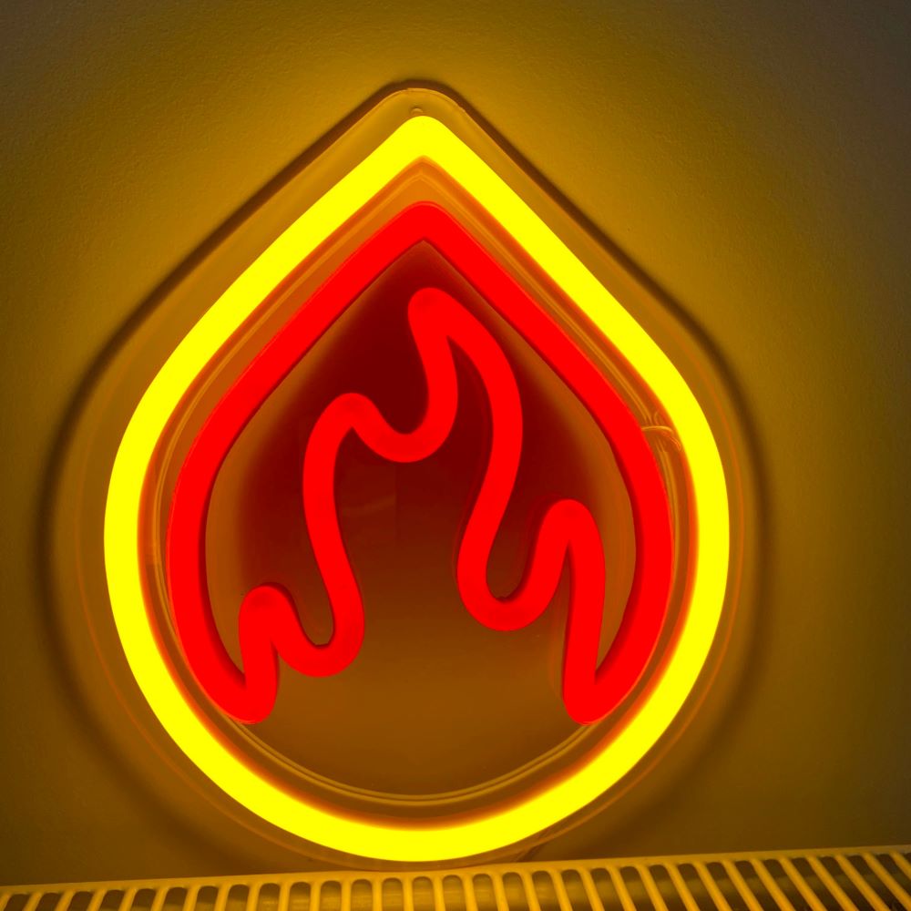Fire Custom Neon® art in red and yellow