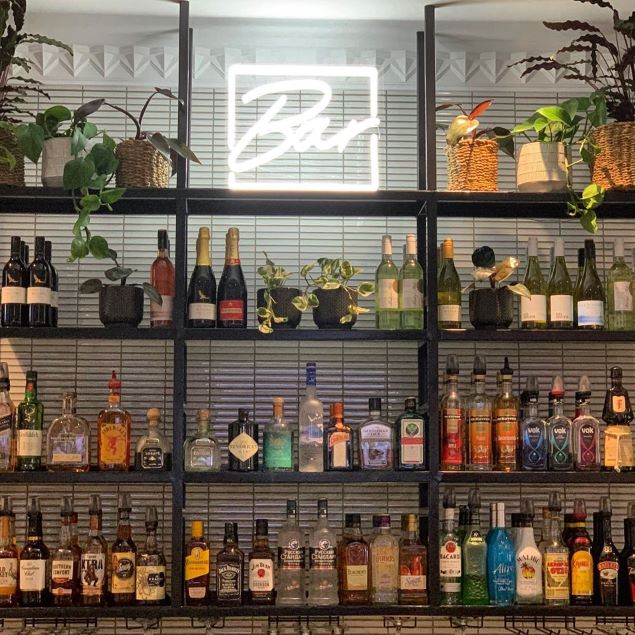 Neon Bar lamp in a drinks cabinet - made by @customneon