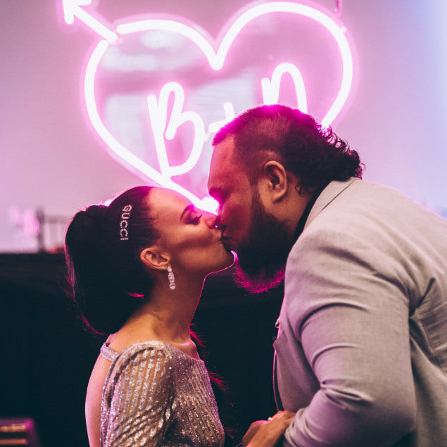 Personalized LED Neon Heart Sign with an Arrow and Your Initials - from Custom Neon®