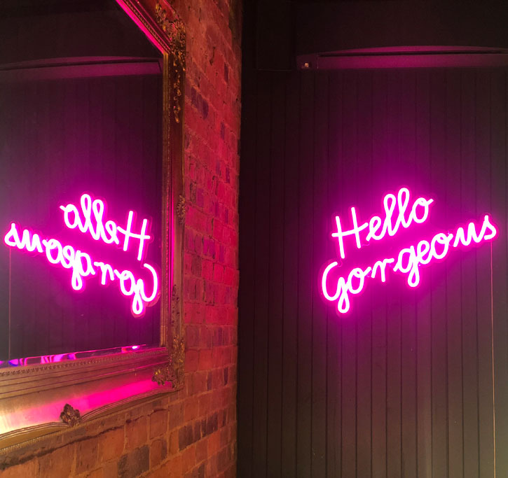 Hello Gorgeous Neon Sign / Trendy LED Wall Art for home decor - from CustomNeon.com
