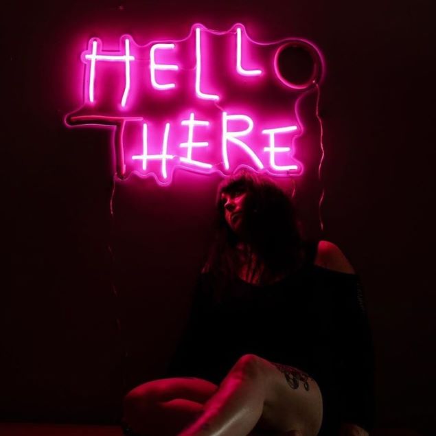 Hello There / Hell Here light sign in pink from @CustomNeon