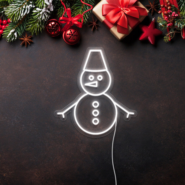 Light Up Snowman pre-designed CUSTOM NEON® Christmas Sign