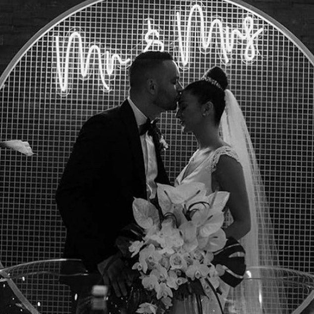 Mr & Mrs wedding sign in brilliant LED neon flex