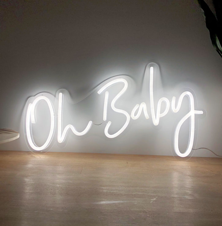 * Oh Baby* cheap LED neon light signs for the bedroom and home decor.  - photo from CustomNeon.com
