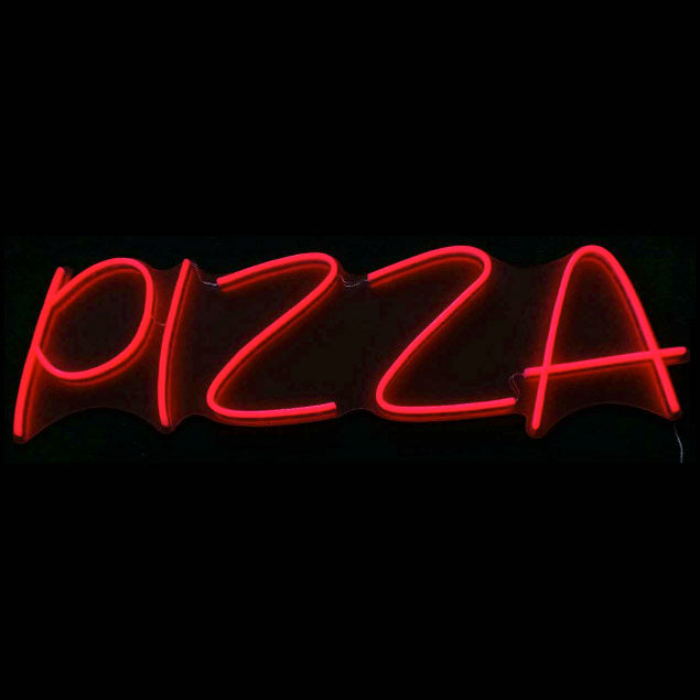 Red lightup pizza sign in LED neon flex - from Custom Neon®