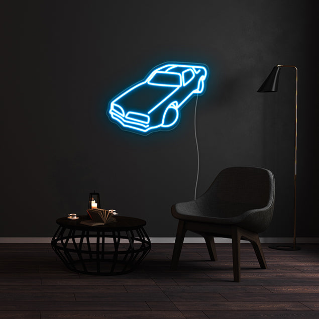 Pontiac CUSTOM NEON® car sign in ice blue