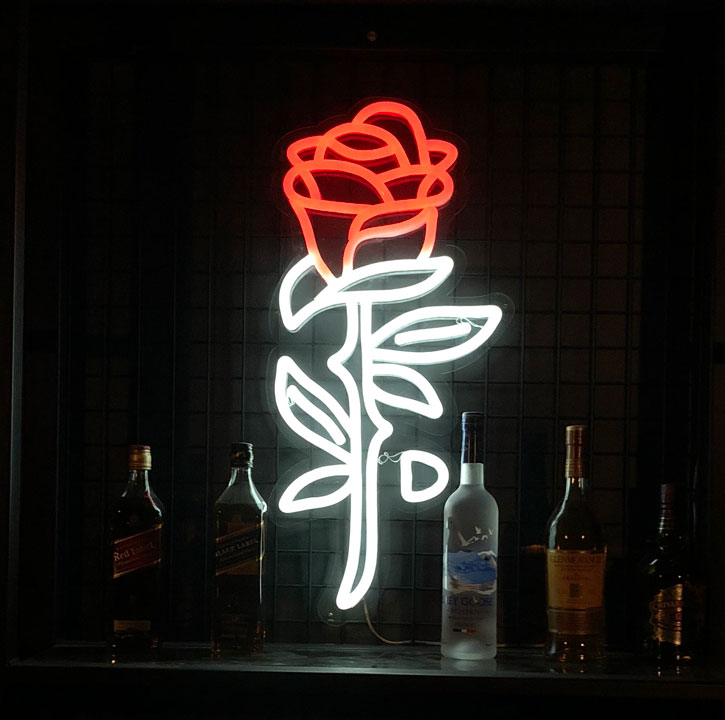 Rose Neon Sign Wall Art @customneon @bloomvenue