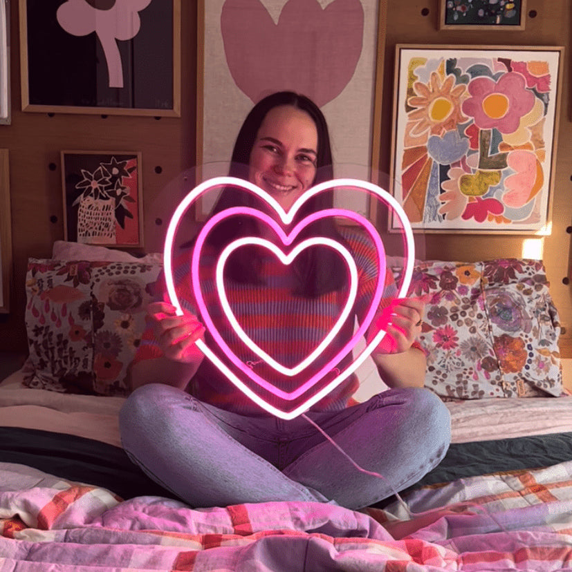 Triple Heart Light Sign